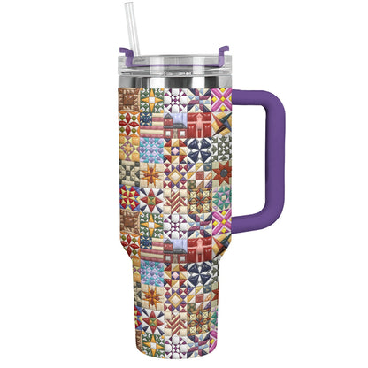 Sewing Lover 40 oz Tumbler Quilt Blocks