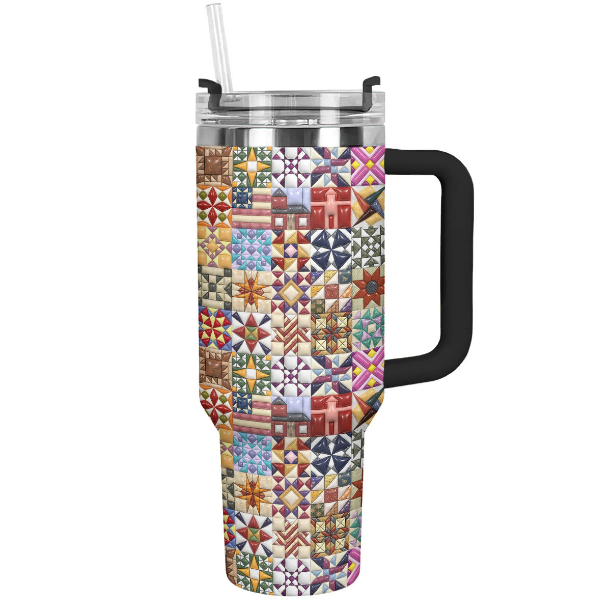 Sewing Lover 40 oz Tumbler Quilt Blocks
