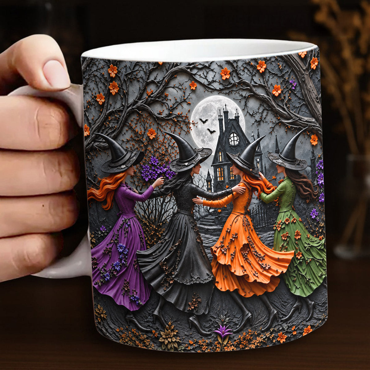 Witch Ceramic Mug Moonlit Witches’ Autumn Dance