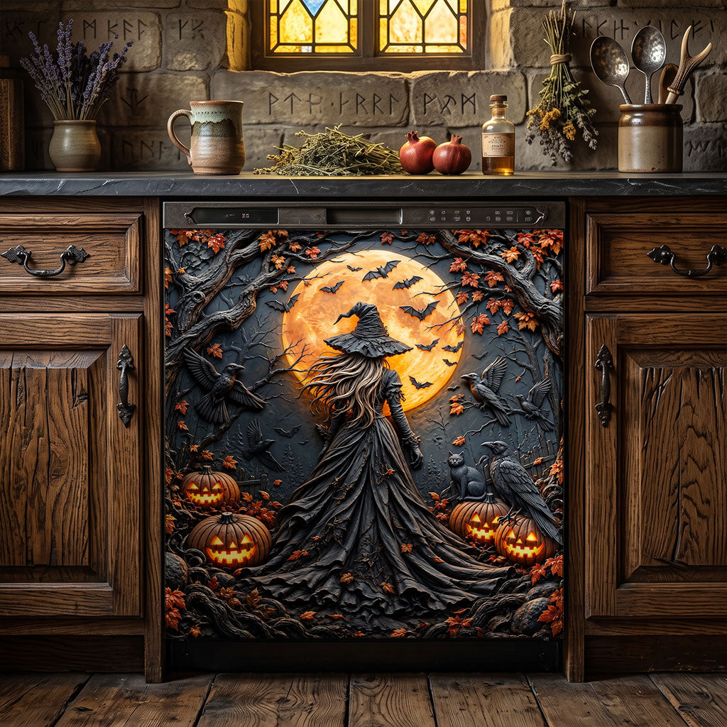 Witch Magnetic Dishwasher Cover Witching Hour Moonlit Forest