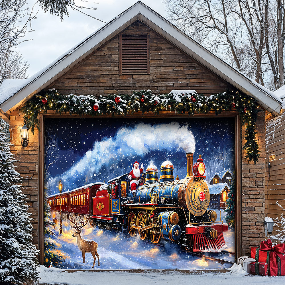 Christmas Garage Door Banner Decoration - Santa's Magical Christmas Express