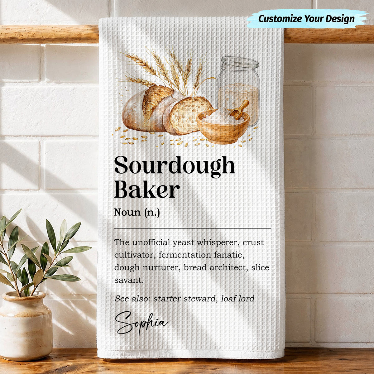 Baking Kitchen Towel Sourdough Baker Definition Gift For Bakers