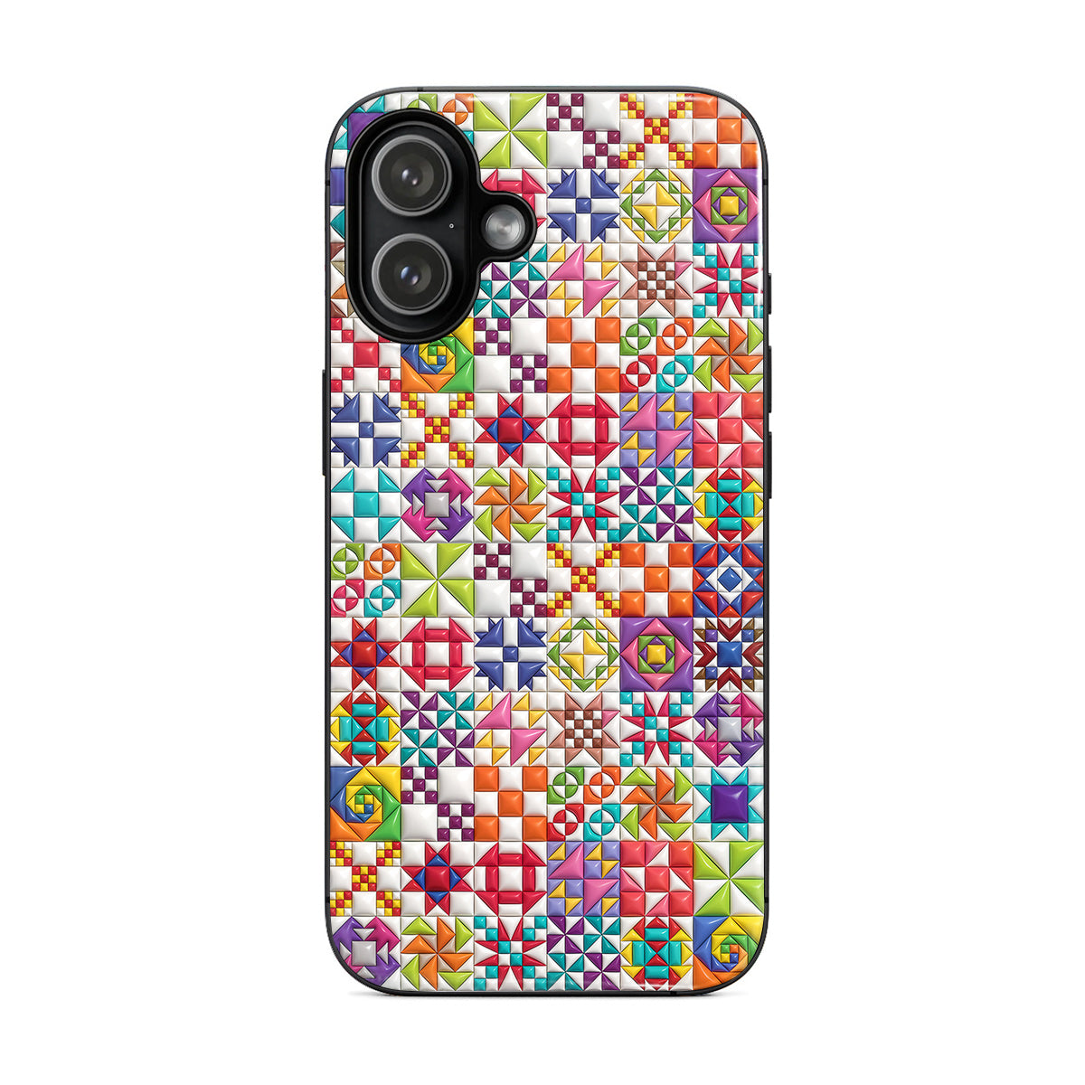 Sewing Lover Phone Case Colorful Quilt Blocks