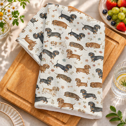 Dachshund Kitchen Towel Cozy Dachshund Companions