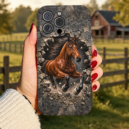 Horse Leather Phone Case Breakthrough Stallion