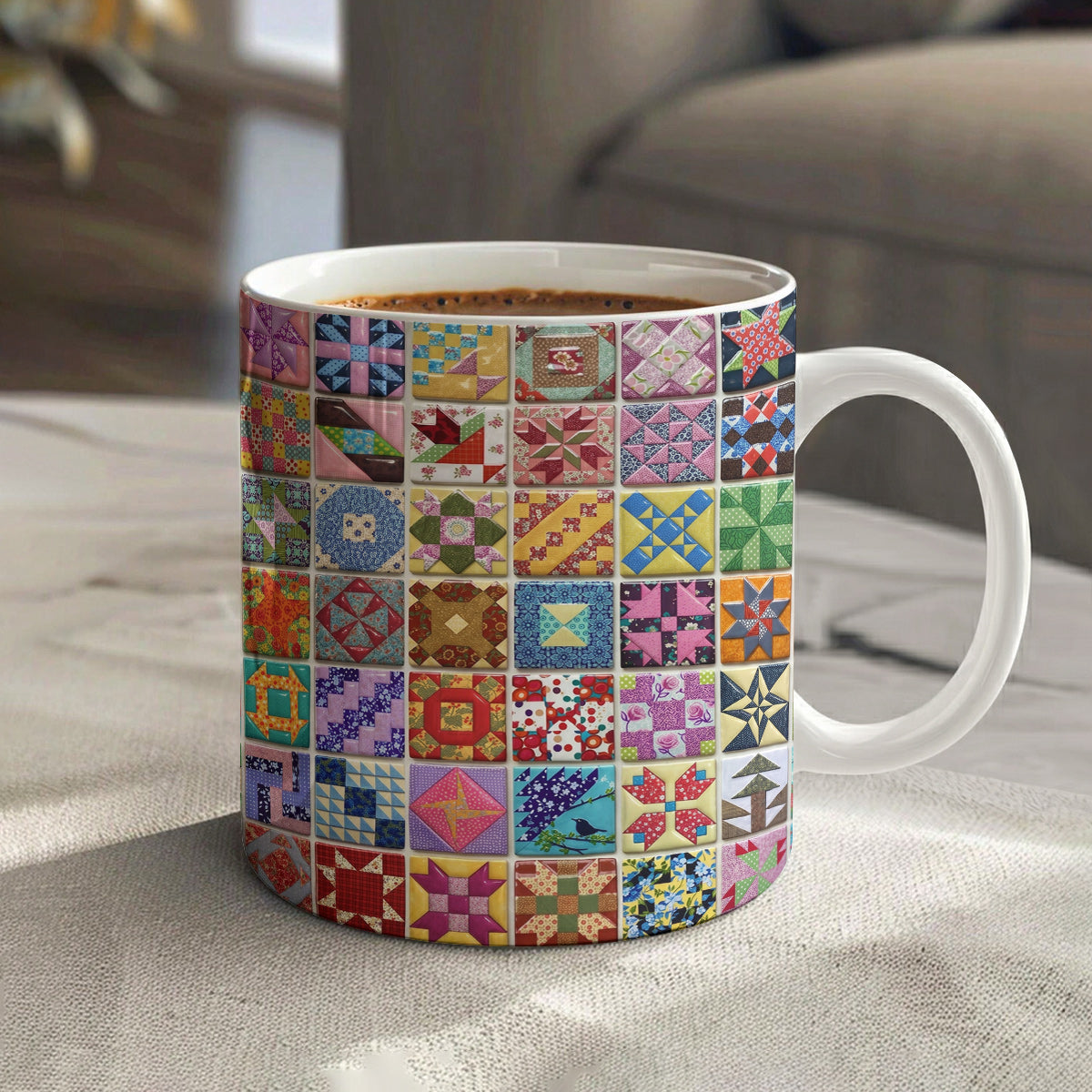 Sewing Lover 11Oz Mug Patchwork Melody Quilt Blocks