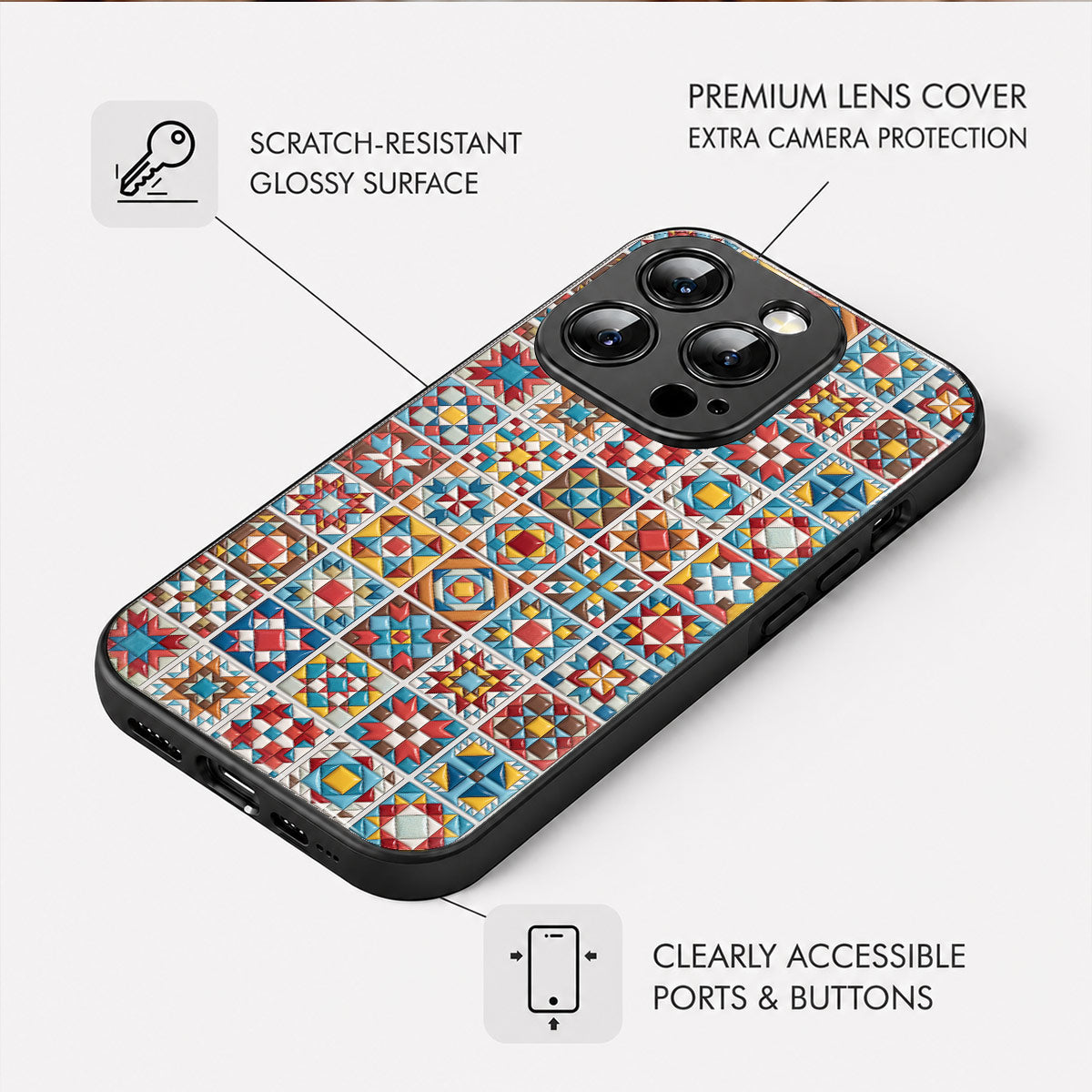 Sewing Lover Phone Case Chromatic Quilt Blocks