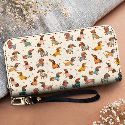Dachshund Leather Wallet Playful Fashion Wieners