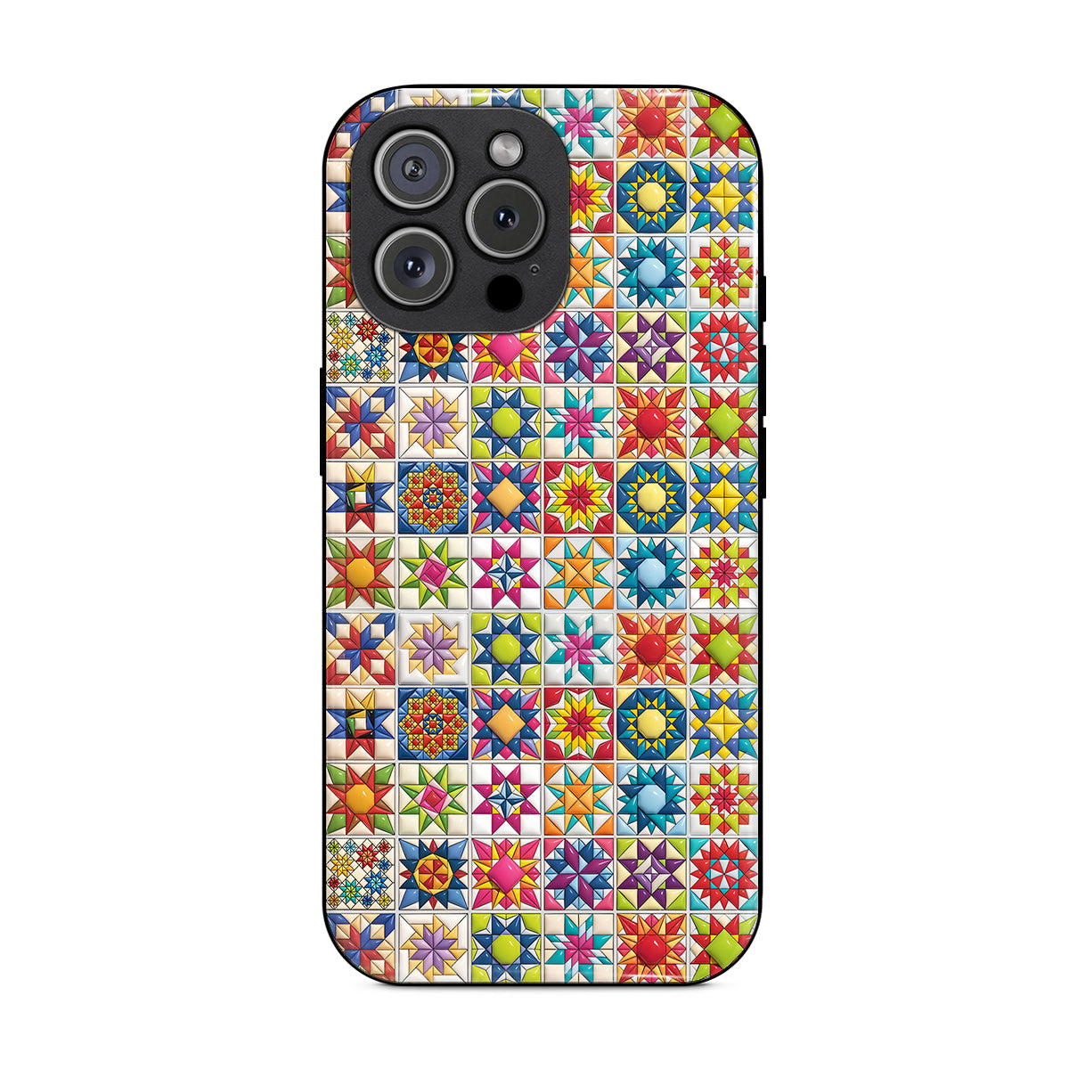 Sewing Lover Phone Case Colorful Star Quilt Blocks