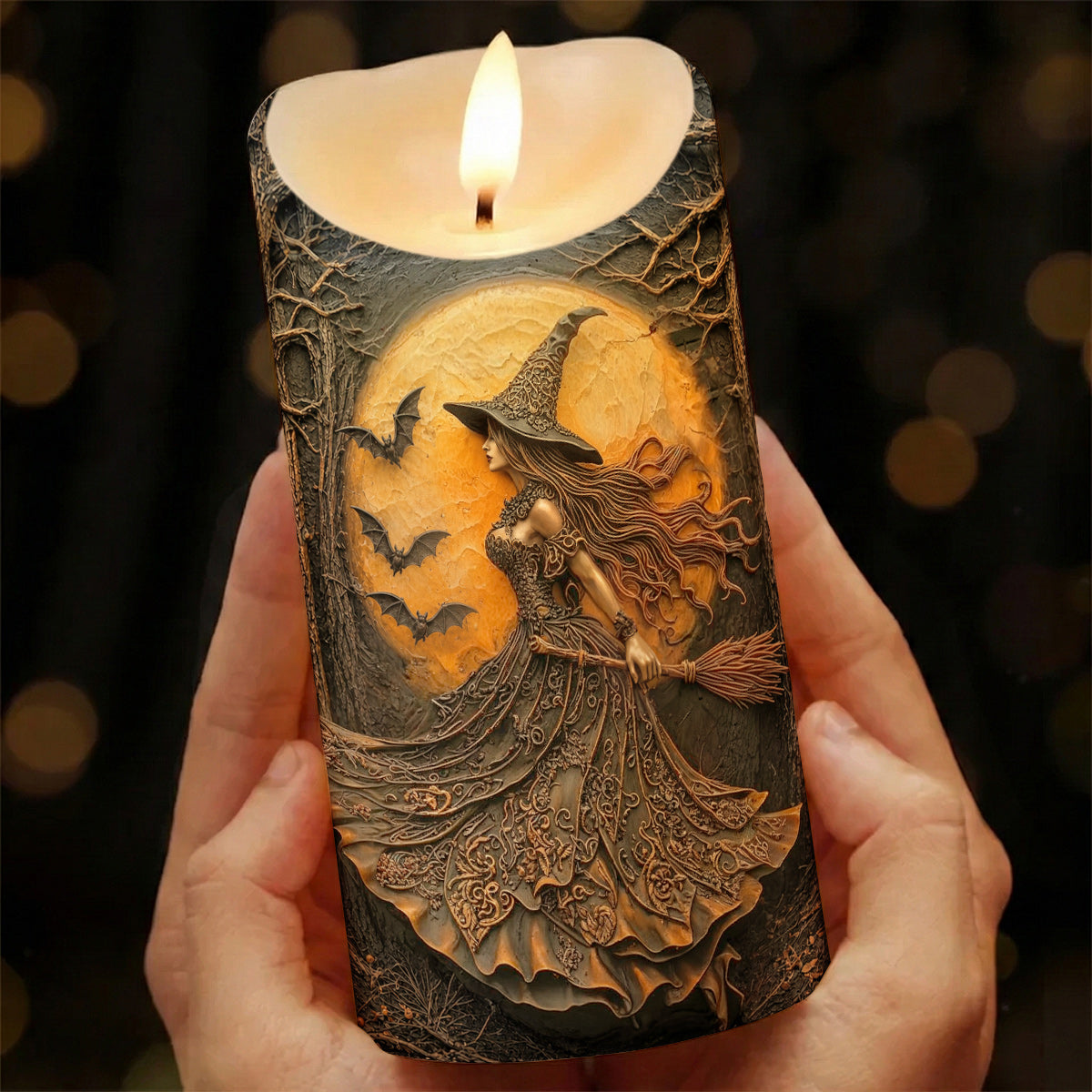 Witch of the Amber Moon LED Candle
