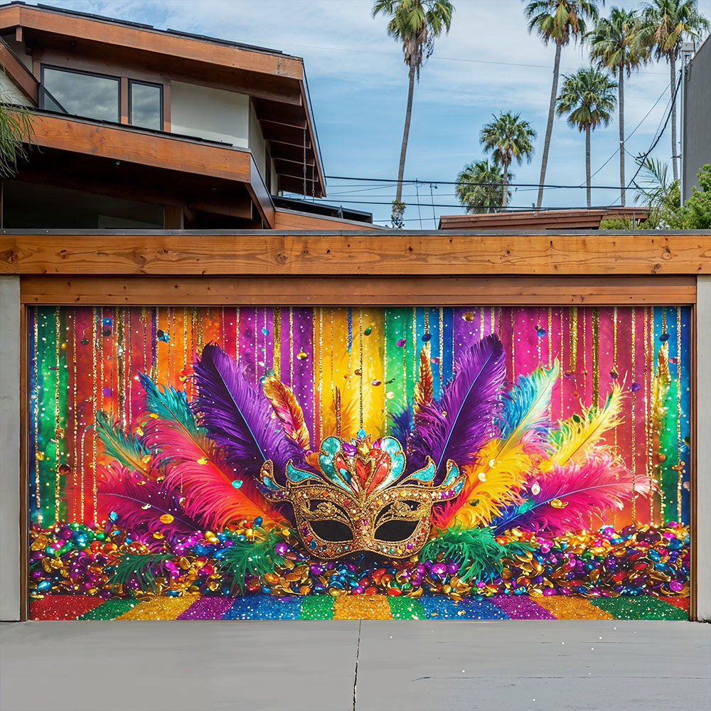 Mardi Gras Garage Door Banner Decoration - Mardi Gras Glow