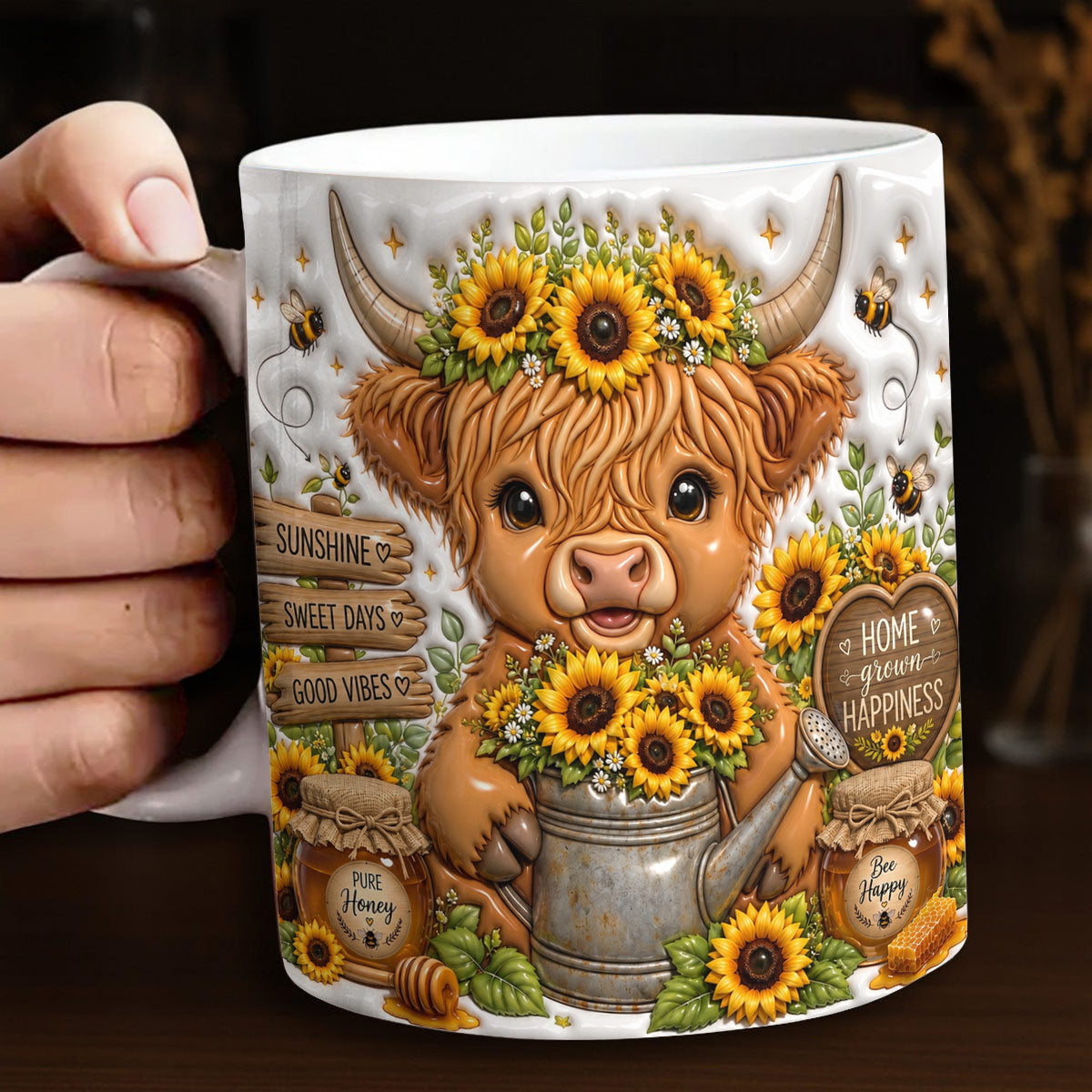 Highland Cow Ceramic Mug Sunshine & Honey Garden