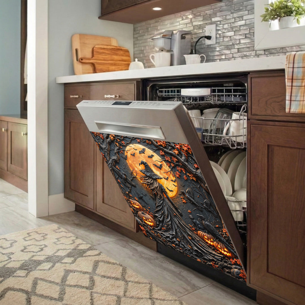 Witch Magnetic Dishwasher Cover Witching Hour Moonlit Forest