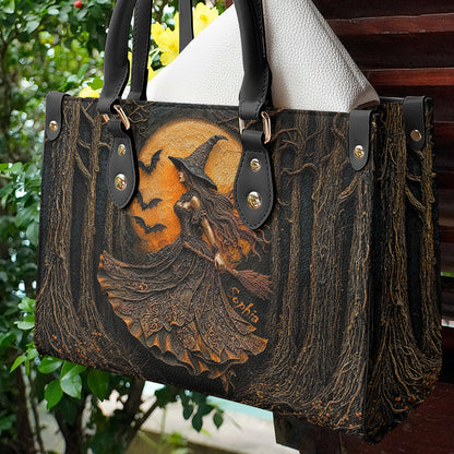 Witch Leather Handbag Personalized Witch of the Amber Moon