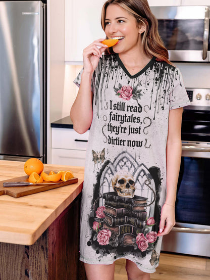 Book Lover V-neck Nightshirt Dirtier Fairytales