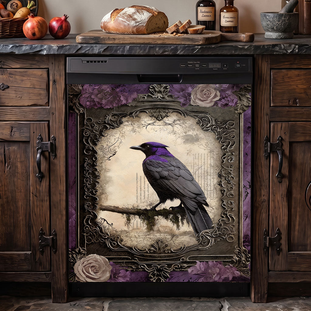 Gothic Magnetic Dishwasher Cover Violet Raven