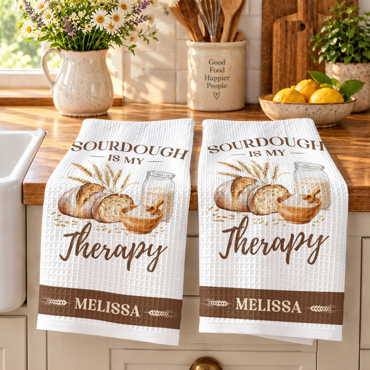 Baking Kitchen Towel Sourdough Is My Therapy Personalized Gift For Bakers