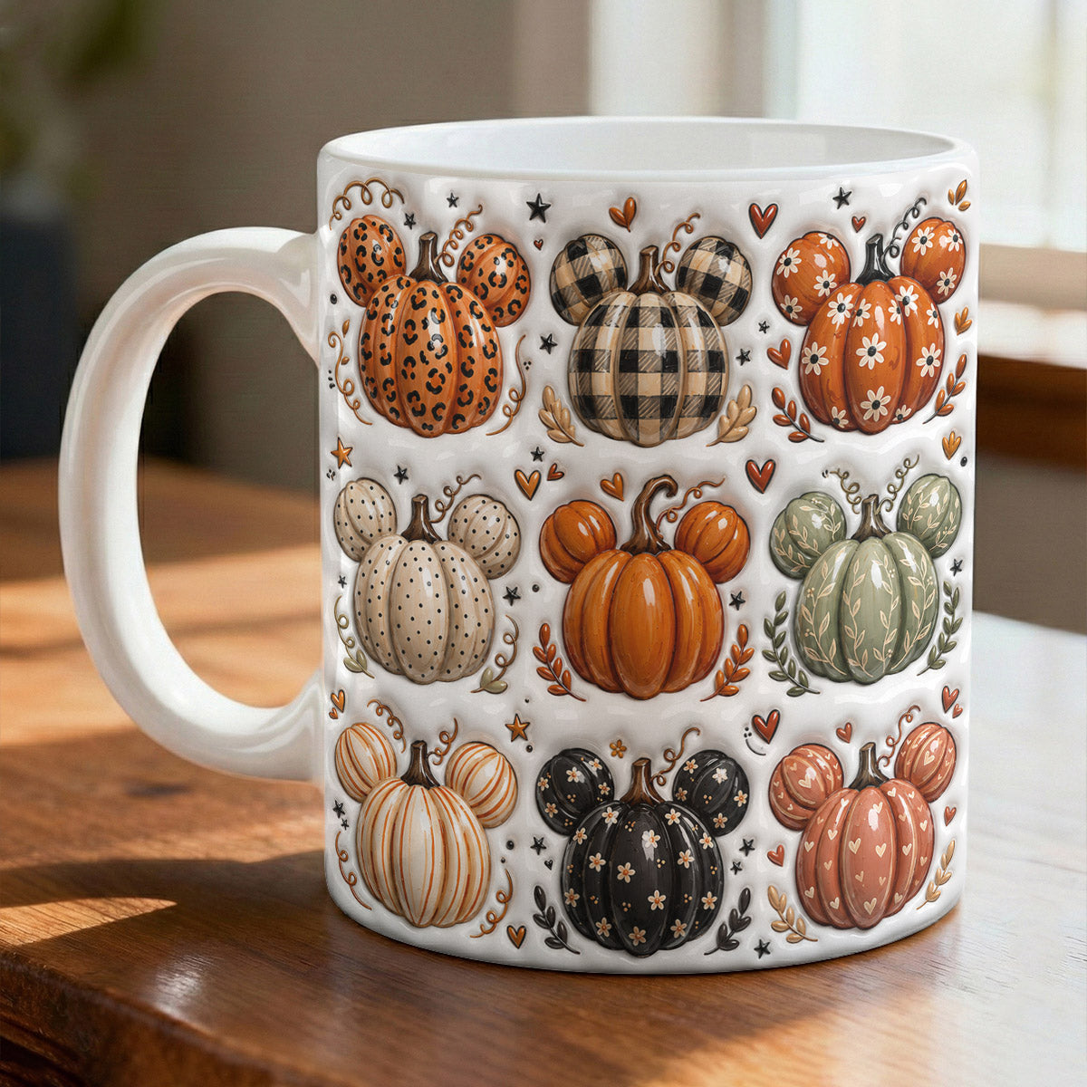 Fall Ceramic Mug Pumpkins & Cozy Memories