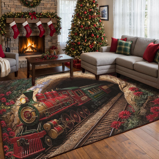 Christmas Area Rug The Enchanted Christmas Railway