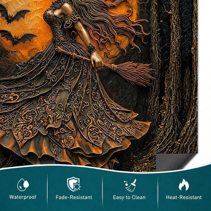 Witch Magnetic Dishwasher Cover Witch of the Amber Moon Halloween Décor