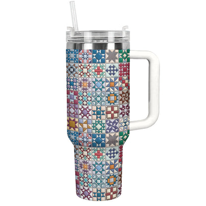 Sewing Lover 40 oz Tumbler Traditional Quilt Blocks
