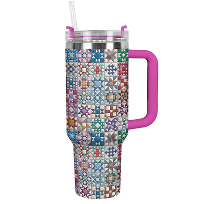 Sewing Lover 40 oz Tumbler Traditional Quilt Blocks
