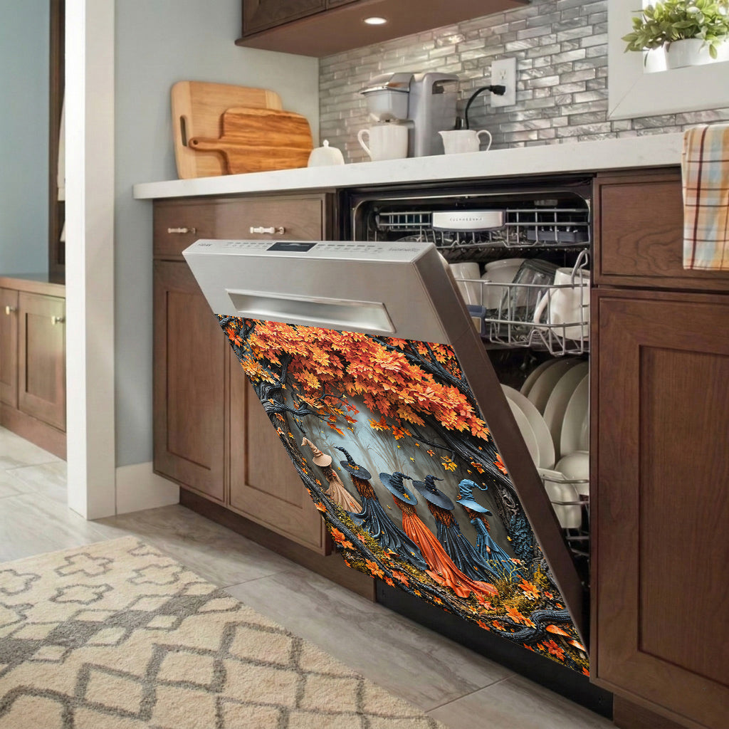 Witch Magnetic Dishwasher Cover Witches of Autumn