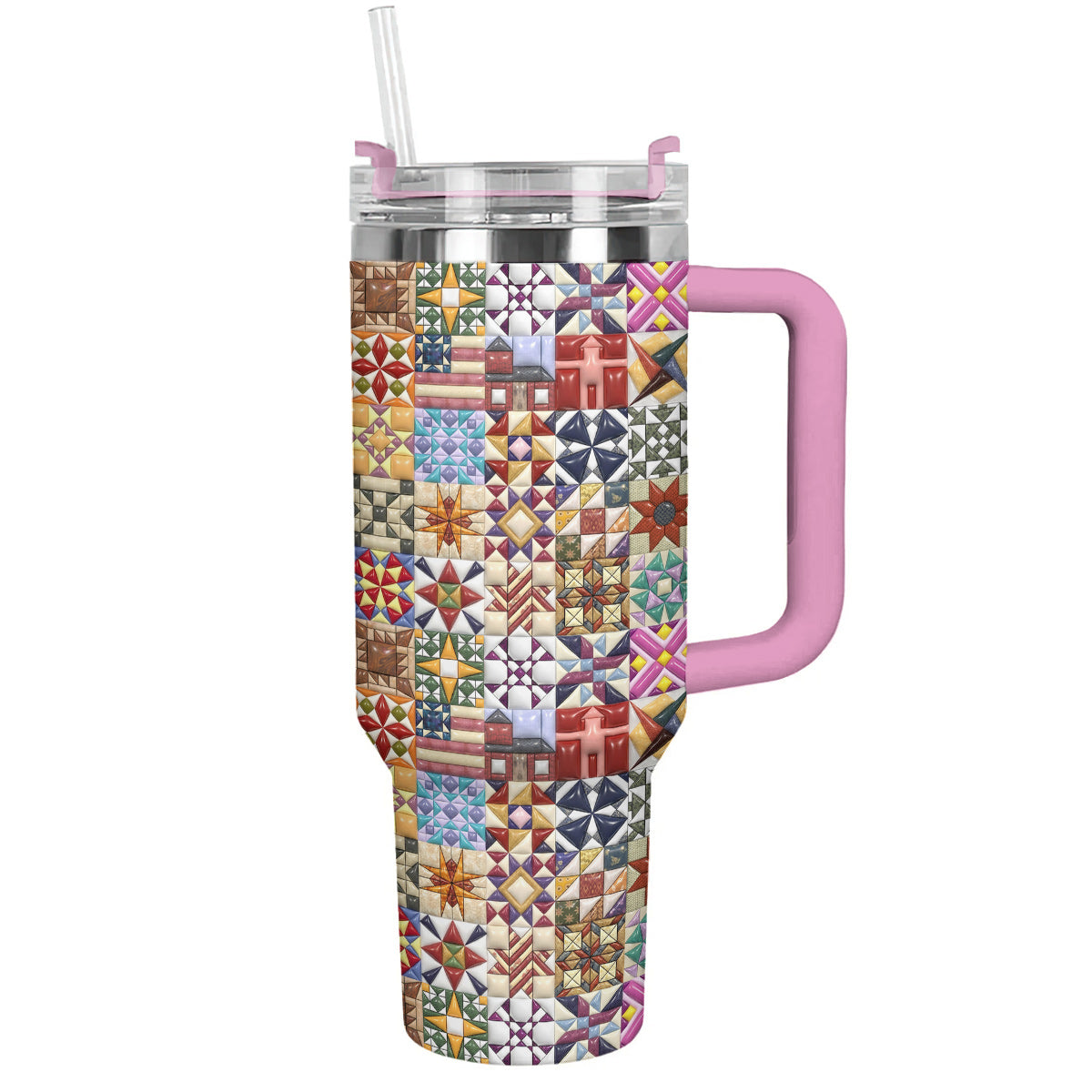Sewing Lover 40 oz Tumbler Quilt Blocks
