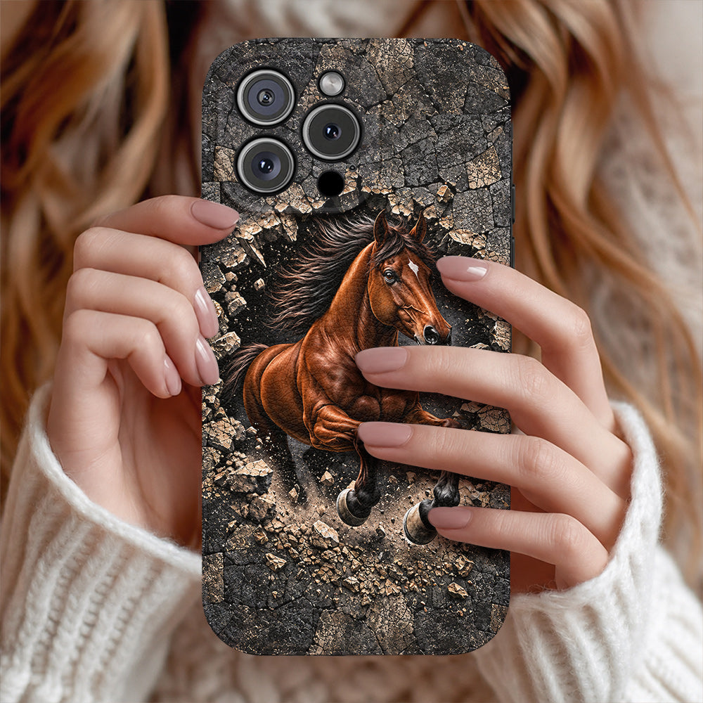 Horse Leather Phone Case Breakthrough Stallion