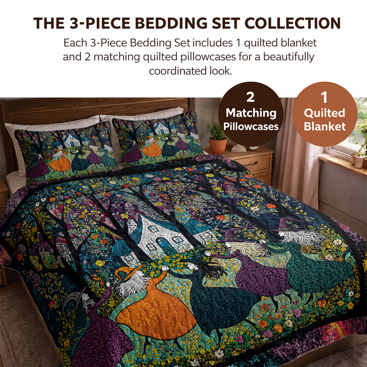 Witch Quilted Blanket Beautiful Witchy Woman Halloween Décor