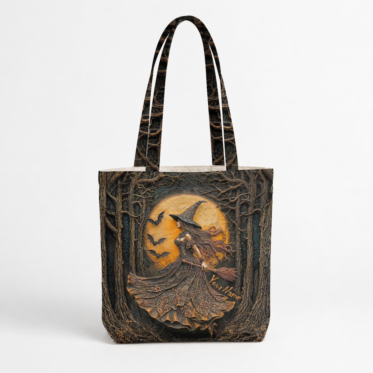 Witch Canvas Tote Bag Personalized Witch of the Amber Moon