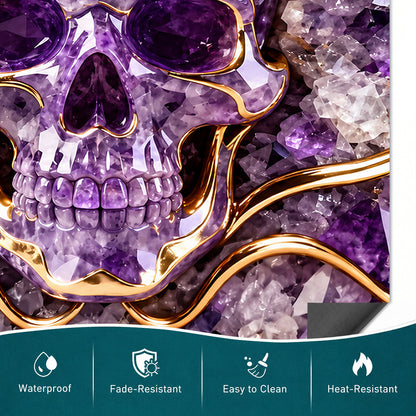 Skull Magnetic Dishwasher Cover Amethyst Crystal Skull
