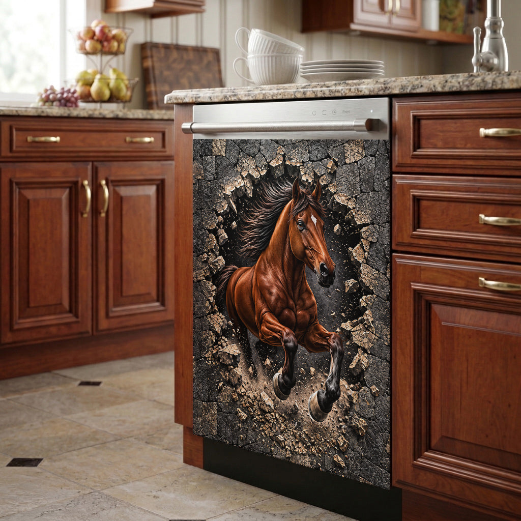 Horse Magnetic Dishwasher Cover Breakthrough Stallion