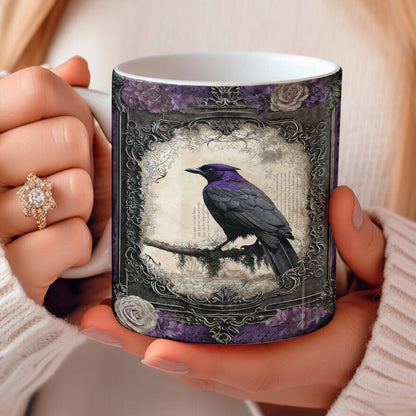 Gothic Ceramic Mug Violet Raven