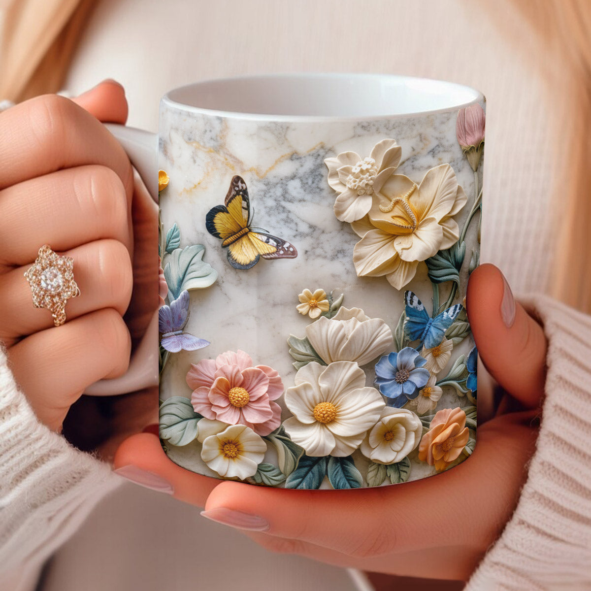 Butterfly Garden in Bloom Ceramic Mug