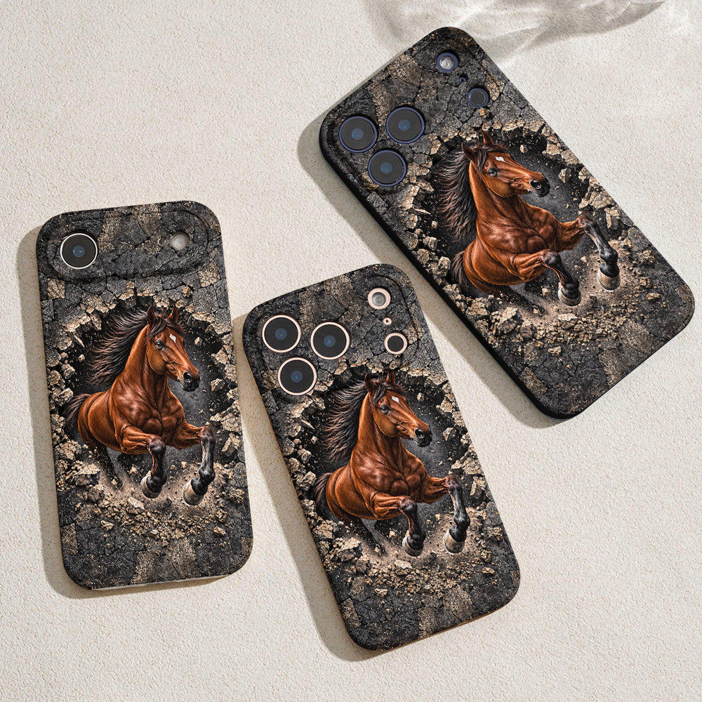 Horse Leather Phone Case Breakthrough Stallion