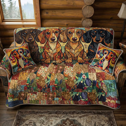 Dachshund Quilted Sofa Cover The Cozy Dachshund Covenant