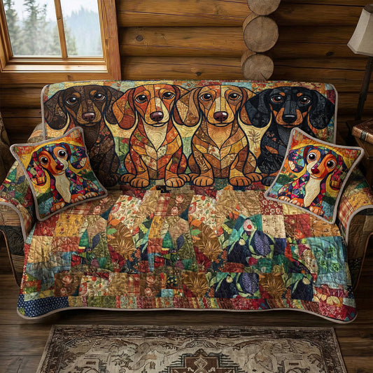 Dachshund Quilted Sofa Cover The Cozy Dachshund Covenant