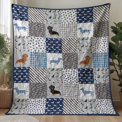 Dachshund Quilted Blanket Dachshund Delight