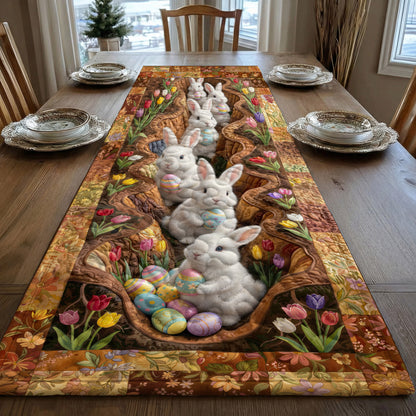 Easter Quilted Table Runner The Bunny Burrow of Easter Joy
