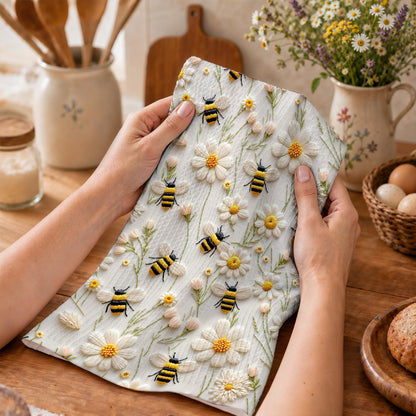 Bee Kitchen Towel Honeybee Daisy Meadow