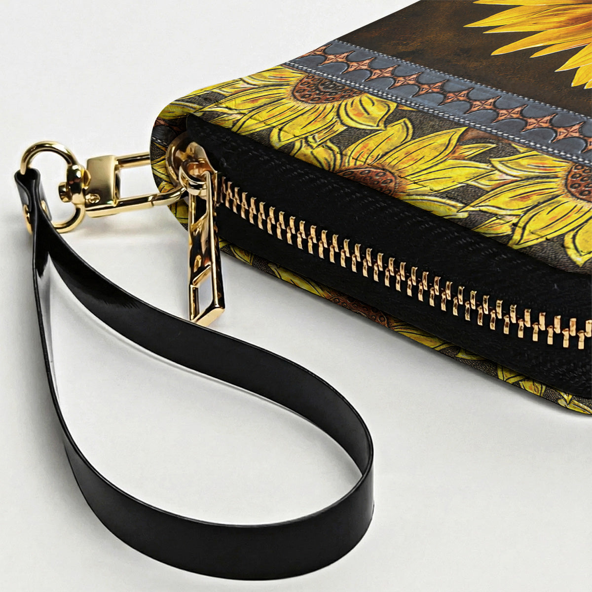 Sunflower Leather Wallet Golden Sunflower Glow