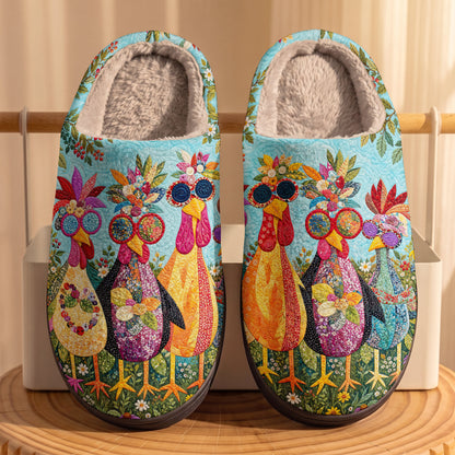 Chicken Fleece Lined Slippers Quirky Garden Girls