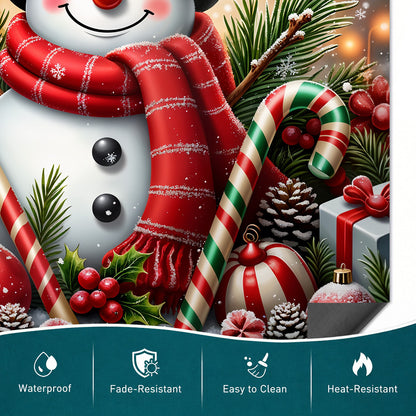 Christmas Magnetic Dishwasher Cover Jolly Snowman Christmas Cheer