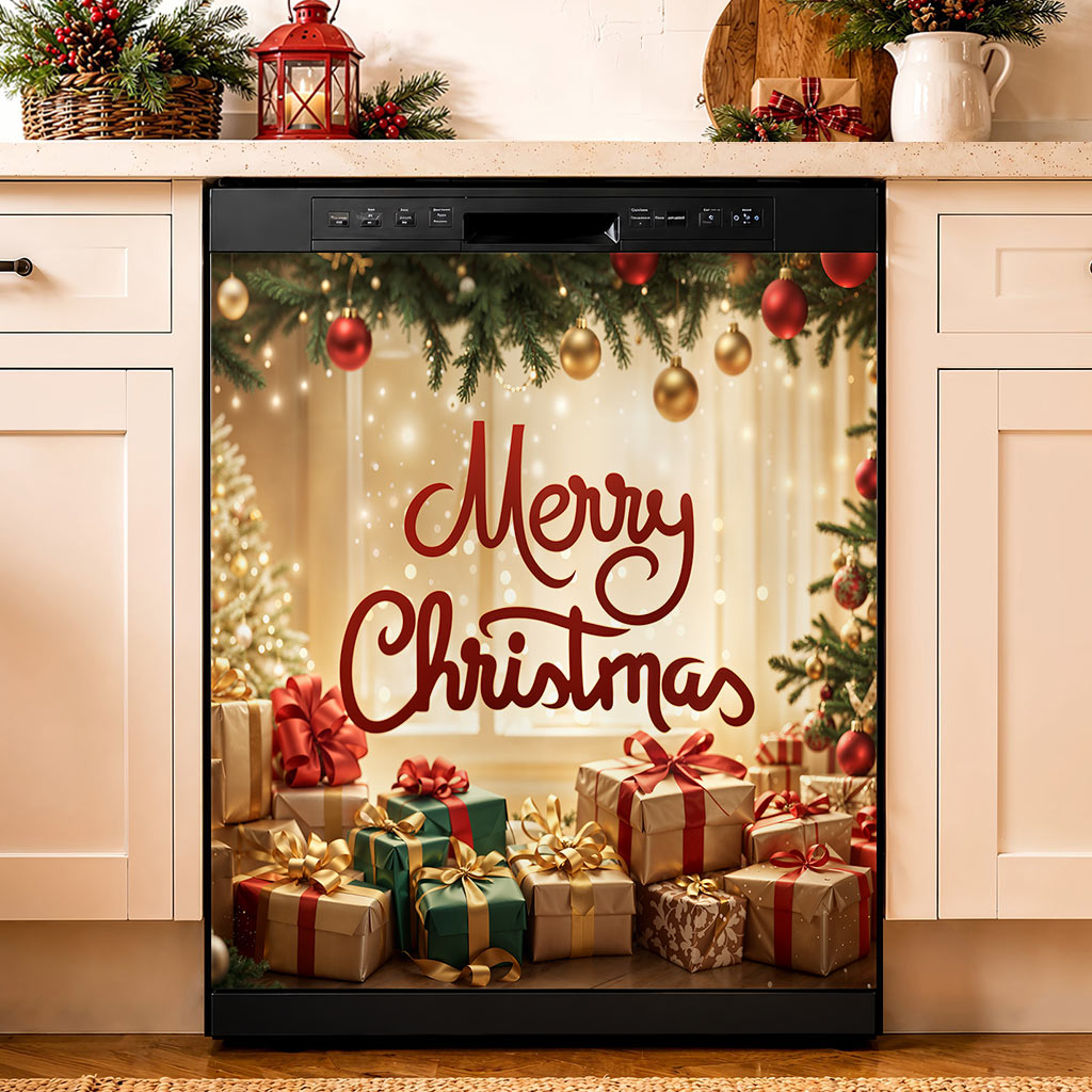 Christmas Magnetic Dishwasher Cover Merry Christmas Magic