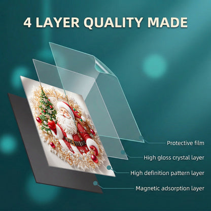 Christmas Magnetic Dishwasher Cover Santa's Sparkling Christmas Magic