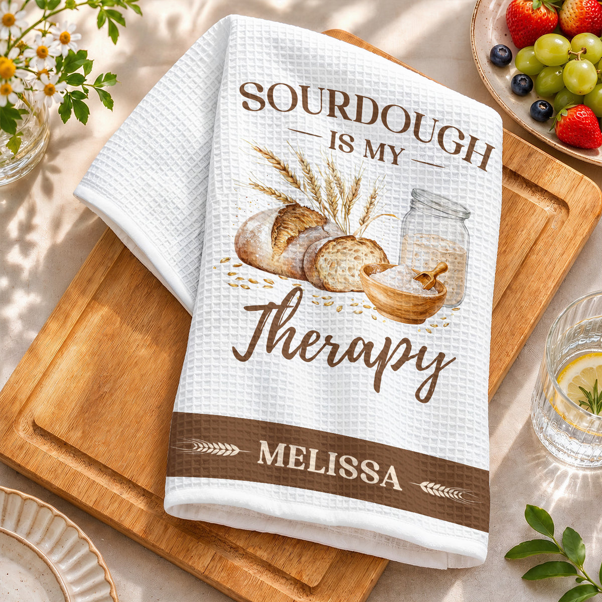 Baking Kitchen Towel Sourdough Is My Therapy Personalized Gift For Bakers