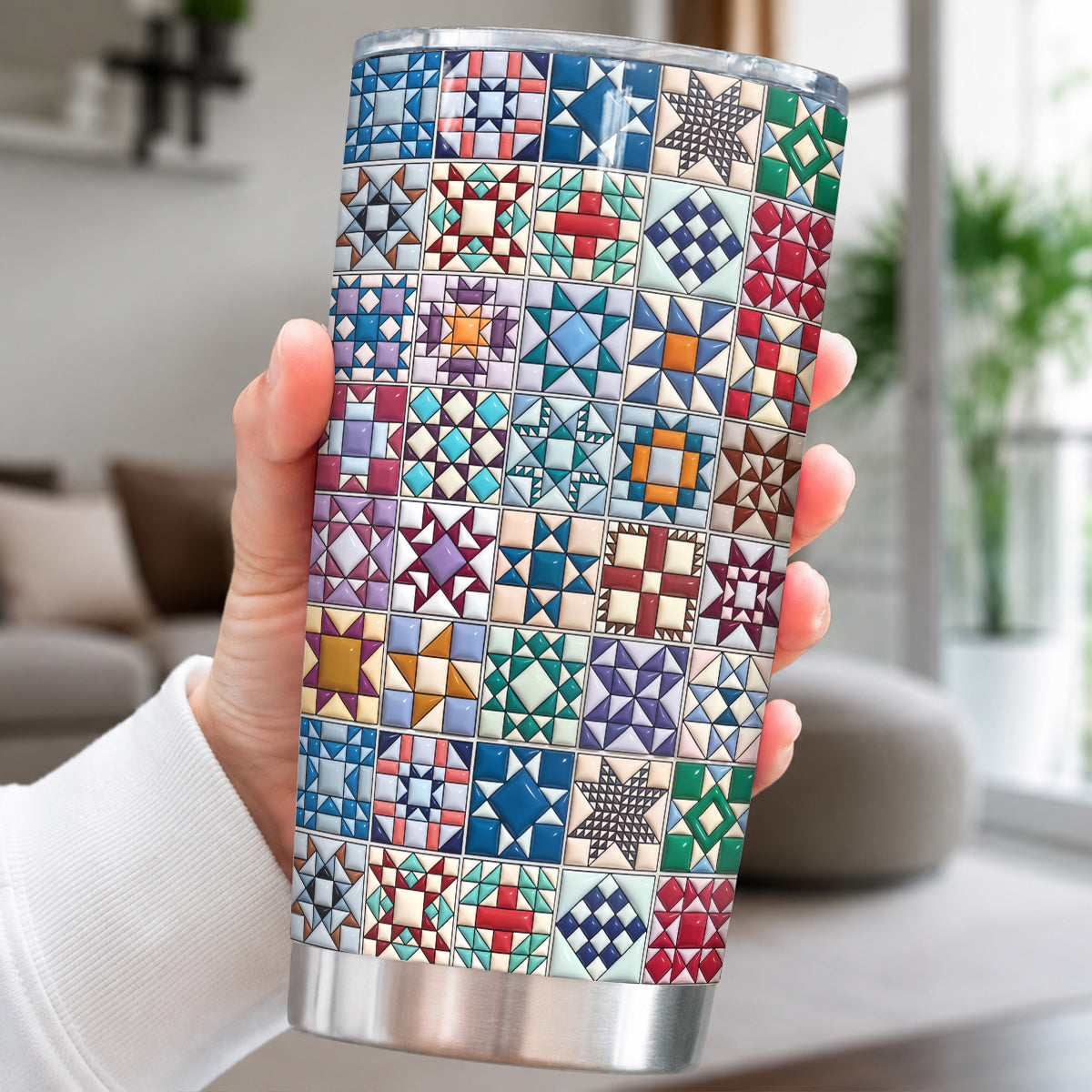 Sewing Lover 20 oz Tumbler Traditional Quilt Blocks