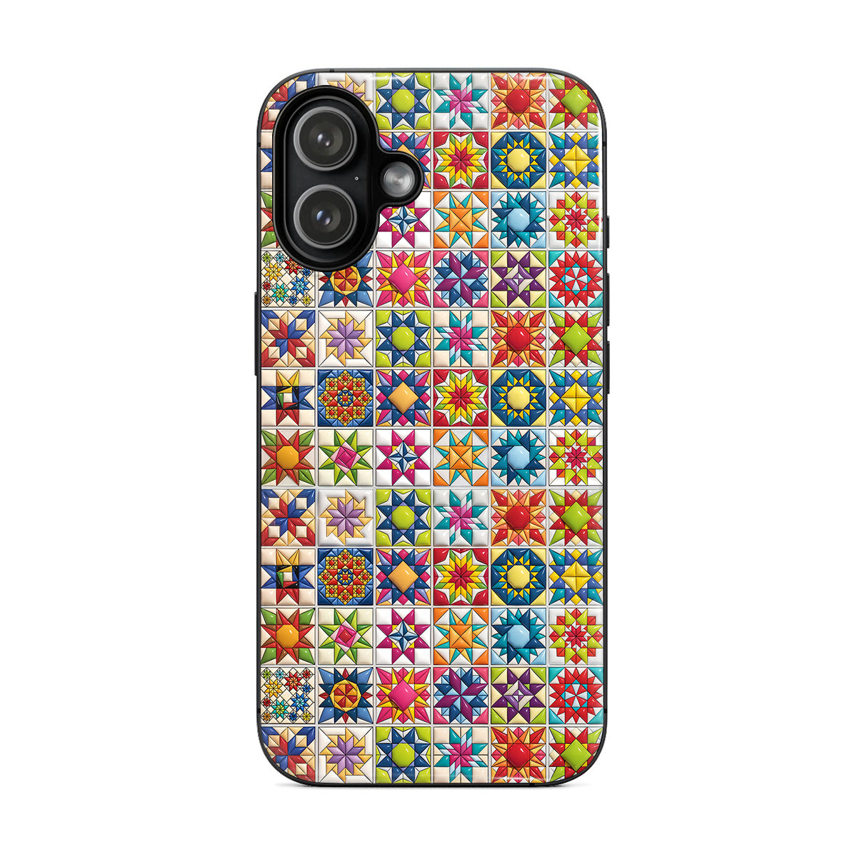 Sewing Lover Phone Case Colorful Star Quilt Blocks