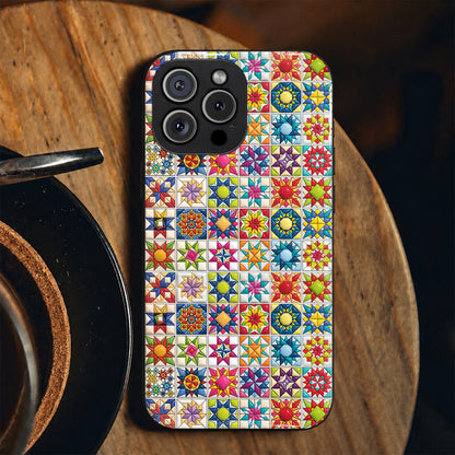 Sewing Lover Phone Case Colorful Star Quilt Blocks